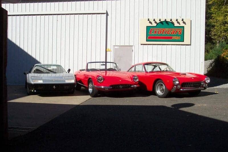 THREE VINTAGE FERRARI ON A FALL AFTERNOON