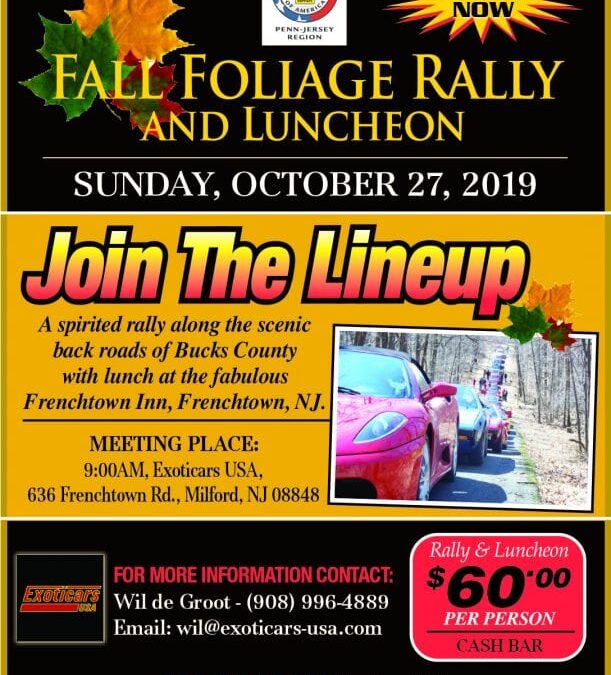 2019 Fall Foliage Rally and Luncheon